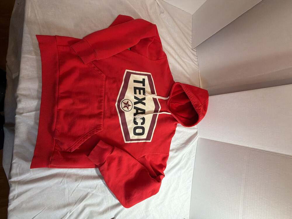 Vintage Texaco Logo Graphic Pullover Hoodie Red